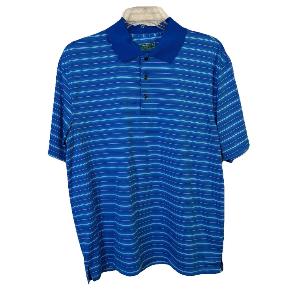 Ben Hogan's Men Polo Shirt XL (46/48) Blue striped  collared short‎ sleeve shirt